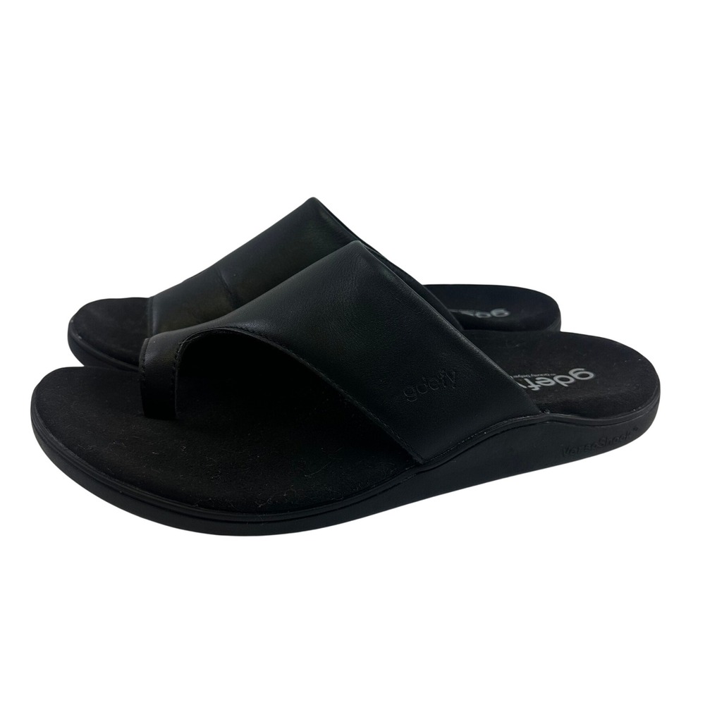 Gravity Defyer Etztal G-Defy Sandal Black Orthopedic Leather VersoShock Womens 9